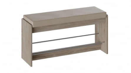 Тумба для обуви Тайм тип 2 Дуб Сонома трюфель/Кожзам бежевый