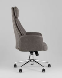 Кресло офисное TopChairs Neoma серый экокожа