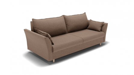 Диван Барселона-1 пружинный блок змейка (ЗР) Цвет фасада: Светло коричневый; Тип: Прямой; Материал фасада: Металл/Велюр