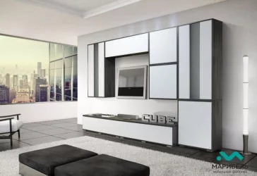 Тумба Куб К03 Белый софт Черный ясень