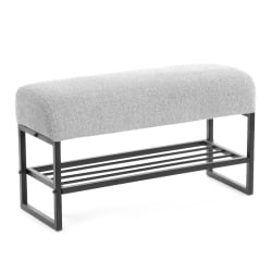 Банкетка-обувница Charli Lux/Чарли Люкс БО велюр/букле, VT shape silver