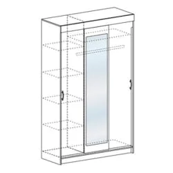 Шкаф-купе эконом Басса ШКК 551 Ясень шимо/дуб сонома