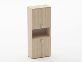 Шкаф высокий закрытый с нишей Глассй 6.19.111 Бук светлый / Glassy