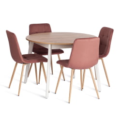 Металлический стул CHILLY (mod. JSC-220) Велюр/металл , 44,5х52,5х88 см, Coral (коралловый) HLR44 / натуральный