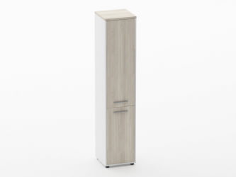 Шкаф 4 узкий закрытый Deka 10.19.15Л Дуб Сантана светлый/Белый