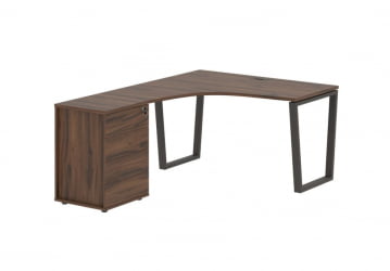 Стол эргономичный с тумбой левый ЕДИС ЕВCЕТ 1318 Л Дуб Денвер темный Мокко / EDIS EVCET L