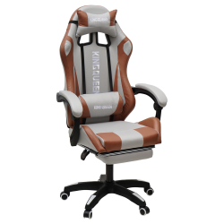 Кресло 907 KINGQUEEN, замша, цвет светло-серый с массажем, арт 907-LGrey