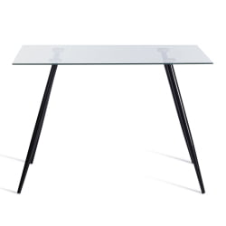 Стеклянный стол SOPHIA (mod. 5003) металл/стекло (8мм), 110 х 80 х 75 см, черный / прозрачный