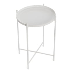 Круглый журнальный столик TAVETT / 1 шт. в упаковке металл, 37,6*37,6*52 см, белый