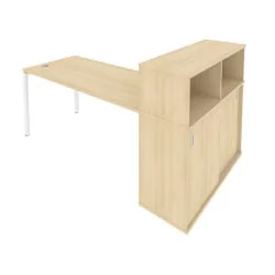 Рабочая станция с опорным шкафом-купе Метал Сйстем Б.РС-СШК-3.4 Акация/Белый / Metal System