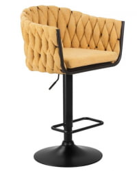 Стул барный ДОБРИН ЛЕОН (желтая ткань (ЛАР 275-8)) 2 шт / DOBRIN LEON (LAR