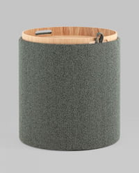 Пуф-столик с ящиком Хюгге С букле темно-серый / S