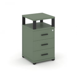 Тумба приставная с 3-мя ящиками и надставкой CONCEPT CN.TUP-003 B/W Кобо Черный