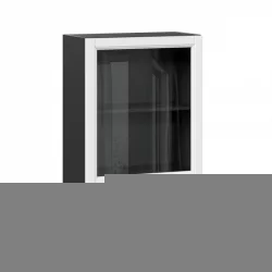 Шкаф кухонный 600 высокий со стеклом Джулия ЛД 284.450.000.172 Черный Белый