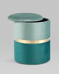 Пуф Кэрри с ящиком велюр Бирюзовый