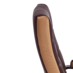 Кресло TRENDY (22) кож/зам/ткань, коричневый/бронзовый, 36-36/21