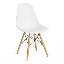 Стул со спинкой CINDY (EAMES) (mod. 1801) дерево бук/металл/сиденье пластик, 45x51x82 см, White (белый)