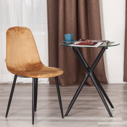 Стул BREEZE (mod. JSC-58) Велюр/металл , 44 х 53 х 86 см, brown (коричневый) HLR12 / черный