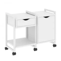 Тумба на колесных опорах наборная. Вариант №3 LOFT VR.L-TN-3.K Металл белый Белый Бриллиант