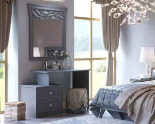 Столик туалетный Джулия с зеркалом ППУ Оникс серый