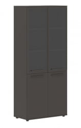 Шкаф комбинированный  с дверьми в металлической раме ЕДИС ЕХCС 85.7 Мокко Мокко Мокко / EDIS EHCS