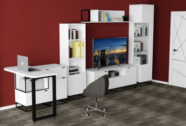 Полка в гостиную City средняя белый