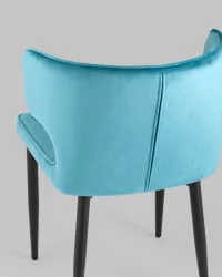 Стул Матео черные ножки велюр Темно-бирюзовый