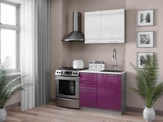 Кухонный гарнитур 1500 Анастасия №5 Белый Ежевика