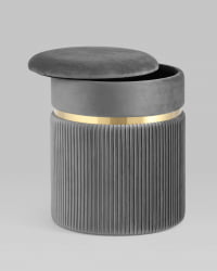 Пуф Миранда с ящиком велюр Серый