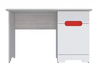 Стол для школьника Палермо-3 Юниор Белый глянец Ясень шимо светлый Красный