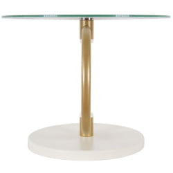 Стол журнальный Дуэт 13Н Золото, слоноая кость / стекло прозрачное