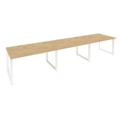 Стол переговорный (3 столешницы) ОНИКС О.МО-ПРГ-3.3 Тиквуд Светлый/Белый / ONIX O.MO-PRG-3.3