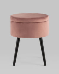 Пуф Клайс с ящиком велюр Пыльно-розовый