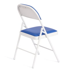 Стул со спинкой FOLDER (mod. 3022G) каркас: металл, сиденье/спинка: экокожа, 46.5 х 47.5 х 79 см, blue (синий) / white (белый)