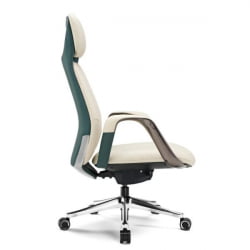 Эргономичное кресло руководителя Eureka OC07 SERENE (Nappa кожа), белое