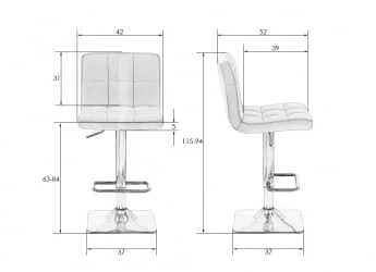 Стул барный DOBRIN GOLDIE Серый велюр MJ9-75