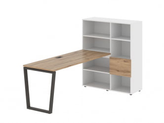 Рабочая станция ЕДИС ЕВРСТ 1117 Дуб Денвер светлый Мокко Белый / EDIS EVRST