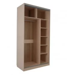 Шкаф-купе со стеклом Рио 2-600 Дуб млечный / Крем