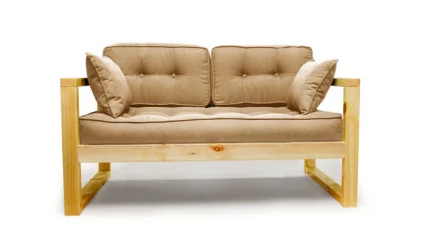 Диван двухместный DEmoku Д-2 бежевый-натуральный
