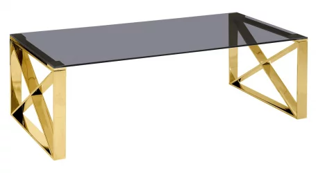 Журнальный стол КРОСС 120x60 Золото (стекло smoke)