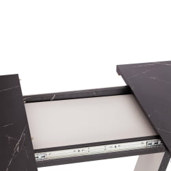 Стол обеденный VOX ЛДСП, 132-172x85x75,5 см, Мрамор черный/Белый