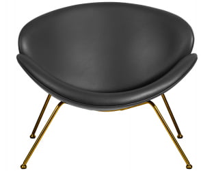 Кресло дизайнерское DOBRIN EMILY (черный винил YP16, золотое основания)