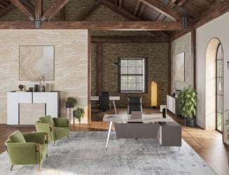 Кабинет руководителя Сирио № 1 Вольфрам Дуб Тоскана Белый / Sirio