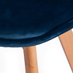 Стул ТУЛИП СОФТ (мод. 74) вельвет/дерево , 54 х 47 х 83 см , синий (ХЛР 63)/натуральный / TULIP SOFT (mod. (HLR
