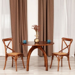 Стол THONET (mod.T9108) дерево вяз, 100х75 см, Темный Орех (№5)