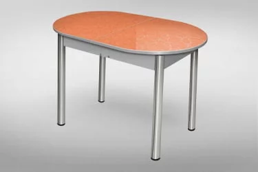 Стол обеденный Универсальный 32мм ХРОМ мет.напр. 3 кат. 1005 8510 цветы ЛДСП дуб выбеленный