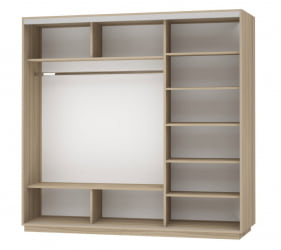 Шкаф-купе трехдверный Экспресс Трио Элемент 2400х2400х Дуб сонома / 2400х2400h