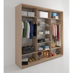 Шкаф-купе 3-х дверный Акцент-Дуэт Д 2400х600 Дуб молочный