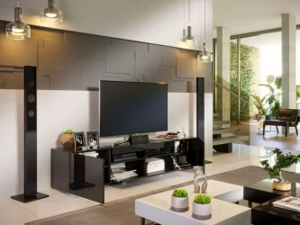 ТВ тумба Бруклин ЛД 685.020.000 М Черный глянец