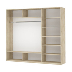 Шкаф-купе трехдверный Прайм 1800 Белое стекло/Зеркало/Белое стекло Венге